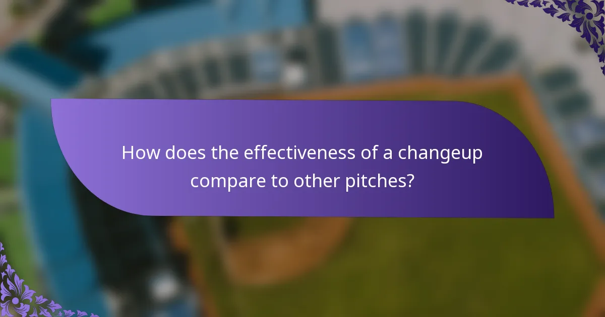 How does the effectiveness of a changeup compare to other pitches?