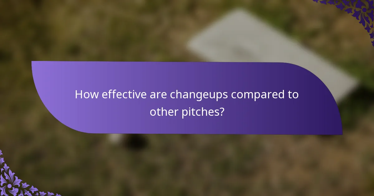 How effective are changeups compared to other pitches?