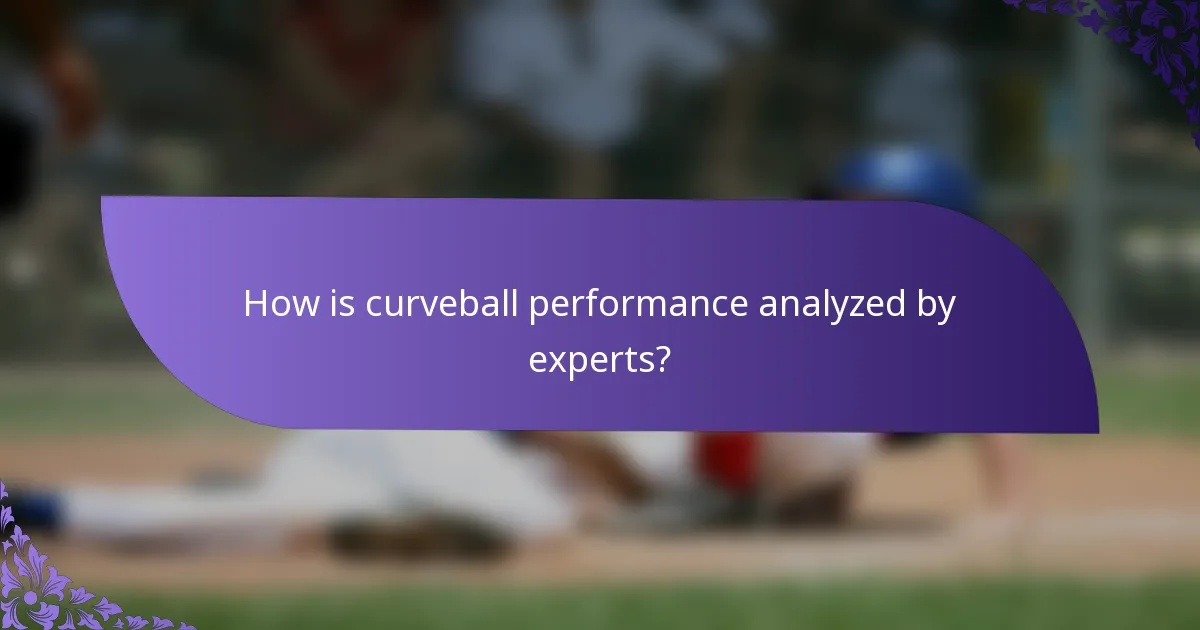 How is curveball performance analyzed by experts?