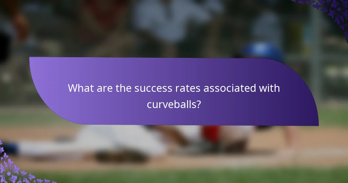 What are the success rates associated with curveballs?
